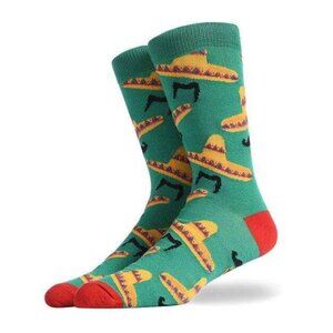 Fun Cinco De Mayo Sombrero Mustache Novelty Socks